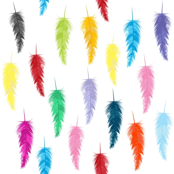 色の羽毛とのシームレスなパターン — ストック写真