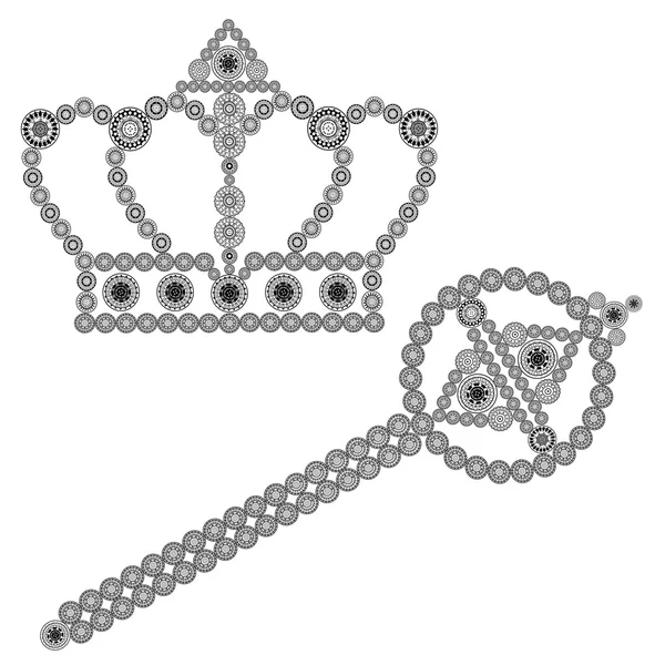 Coroa e cetro — Fotografia de Stock