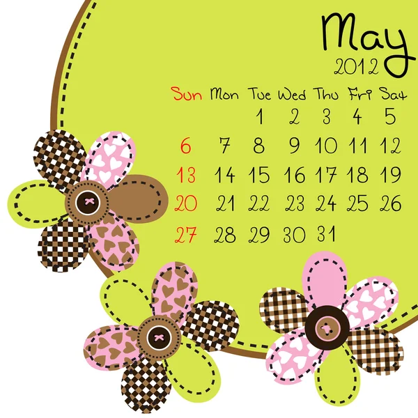 2012 May Calendar — Stock Photo, Image