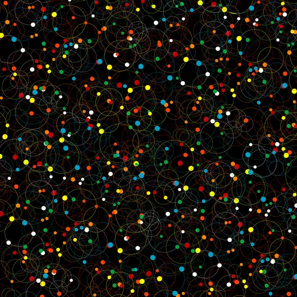 Абстрактный черный фон с цветными кругами — стоковое фото