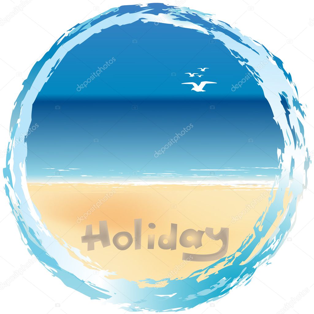 Beach holiday card