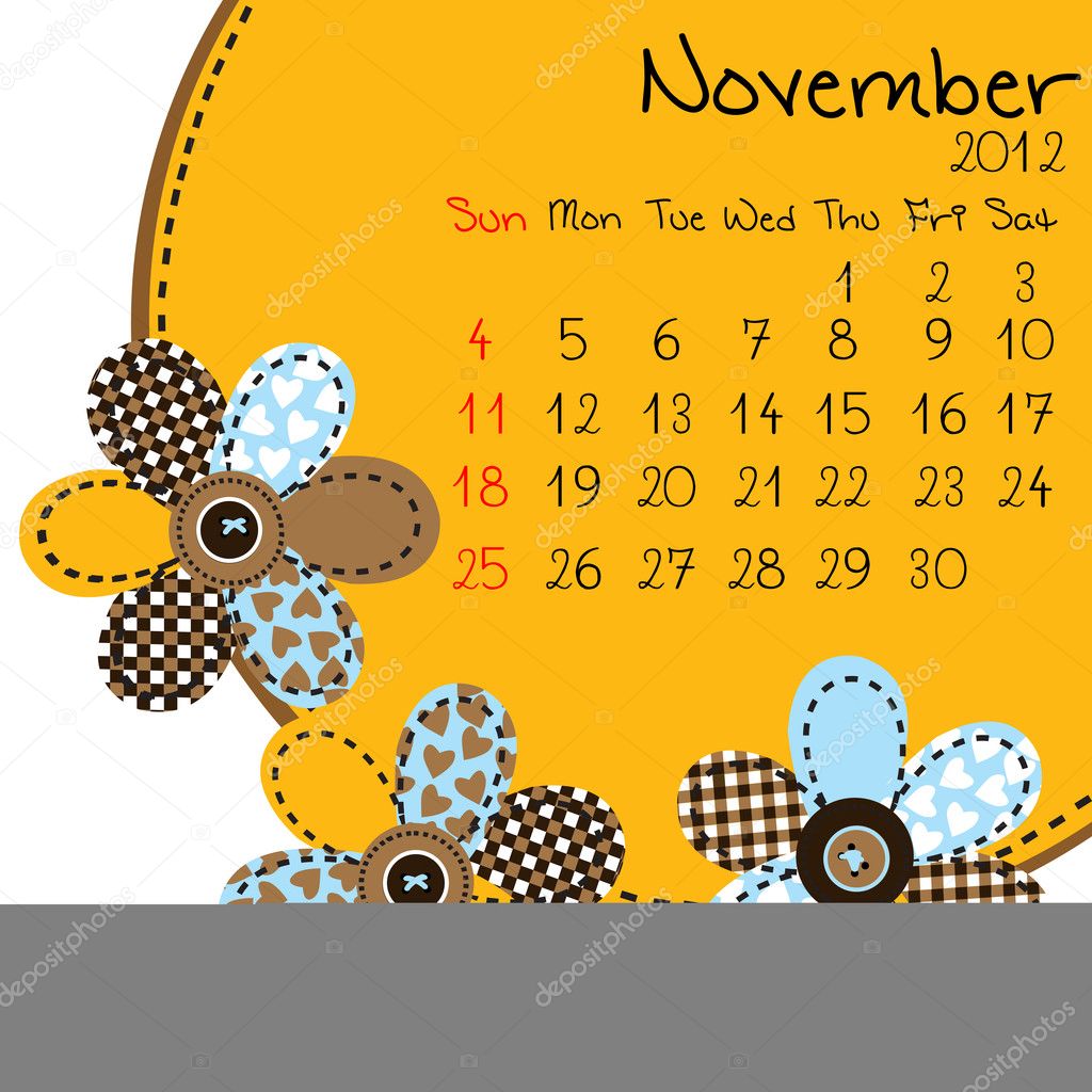 2012 November Calendar Stock Photo © hibrida13 #6433619