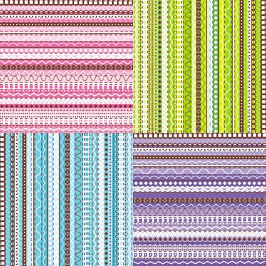 Colored set of patterns clipart