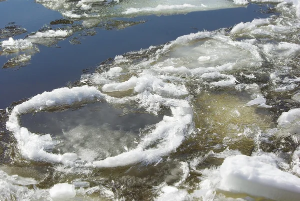 Floating of ice in spring — Stock Photo, Image