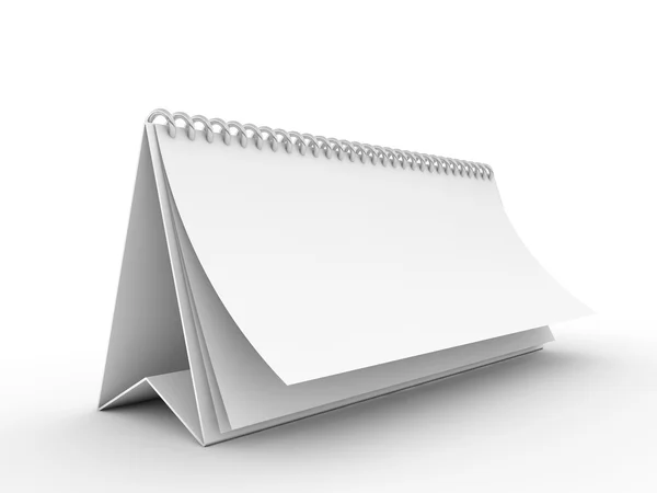 Calendário de papel em branco isolado no fundo branco — Fotografia de Stock