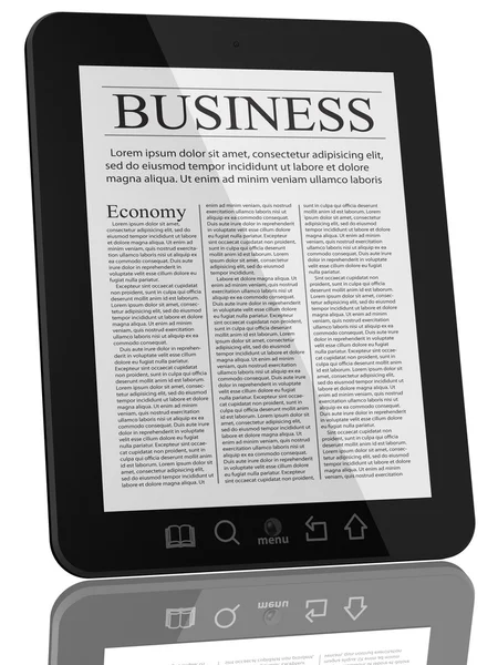 Notícias de negócios em Tablet PC Computer — Fotografia de Stock