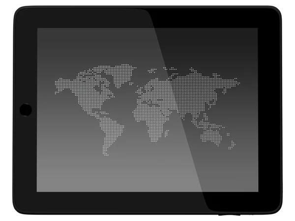 Stock image Tablet PC Computer woth world map