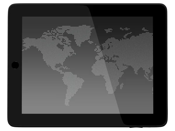 stock image Tablet PC Computer woth world map