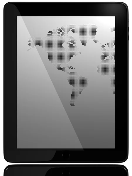 stock image Tablet PC Computer woth world map