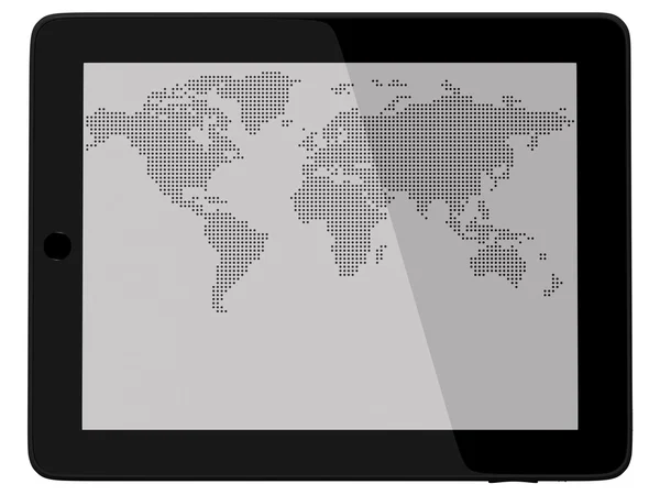 stock image Tablet PC Computer woth world map