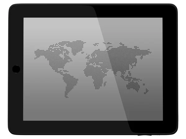 stock image Tablet PC Computer woth world map