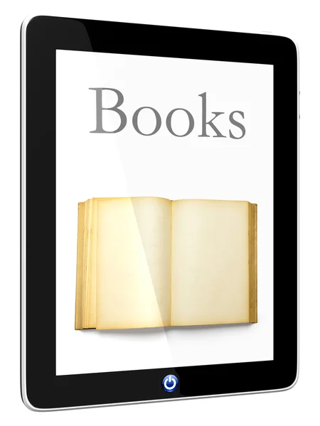Tablet pc-computer en boek — Stockfoto
