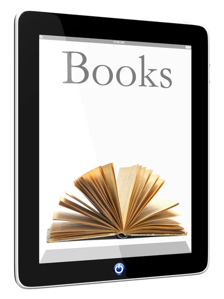 Tablet pc számítógép és könyv — Stock Fotó