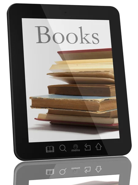 Generieke tablet pc en boek — Stockfoto