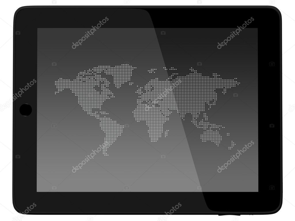 Tablet PC Computer woth world map