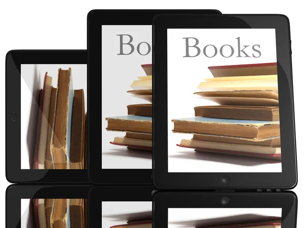 Group of Tablet PC Computer and books — Stock Photo, Image