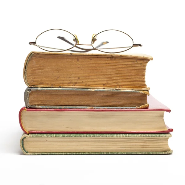 Group of Old Books And Glasses — Stock Photo, Image