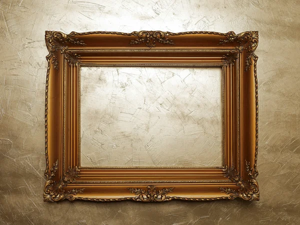 Old Picture Frame On Gold Wall — Stock Photo, Image