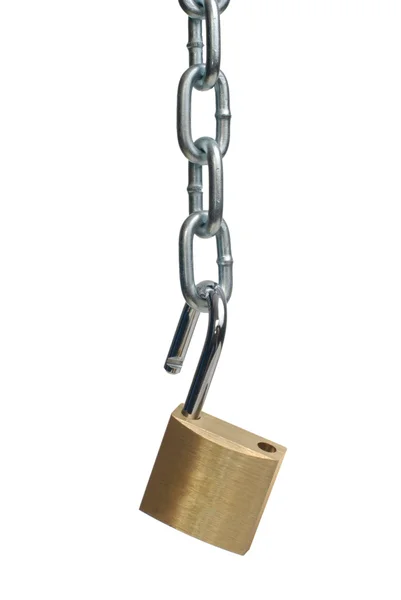 Open padlock and chain — Stock Photo, Image