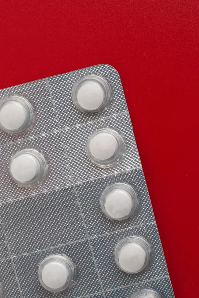 Macro view of white pills — Stock Photo, Image