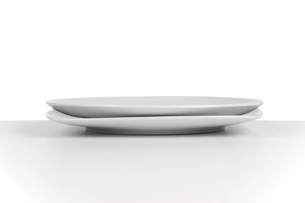 Порожня біла керамічна тарілка — стокове фото