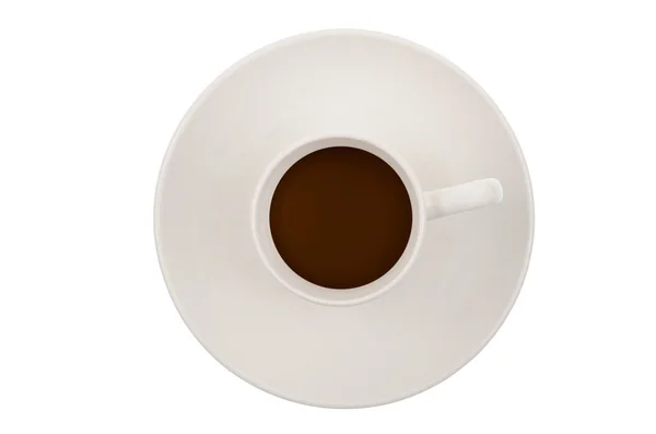 Вид зверху на чашку кави — стокове фото