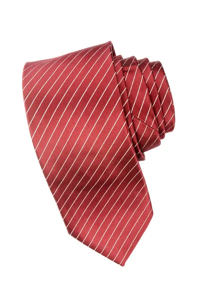 Полосатый красный и белый галстук — стоковое фото