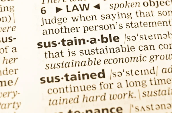 stock image The word sustainable in the old dictionary