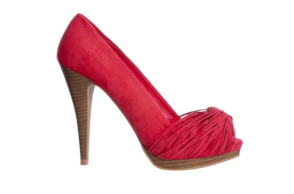 Красная женская обувь на высоком каблуке — стоковое фото