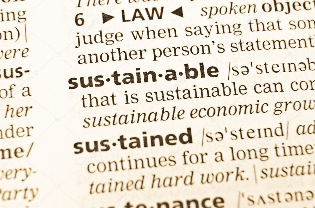 The word sustainable in the old dictionary