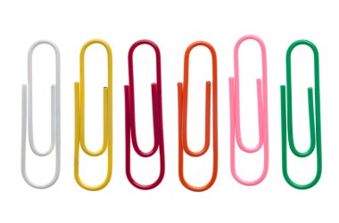 Colored paper clips clipart