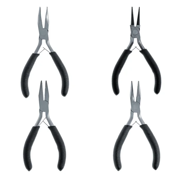 Set of four wire cutter pliers — Stock Photo, Image