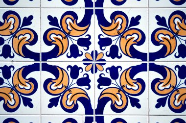 Vintage spanish style ceramic tiles clipart