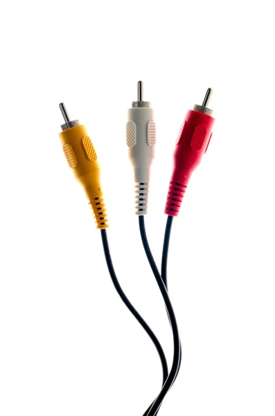 Three RCA male plugs — Stock Photo, Image