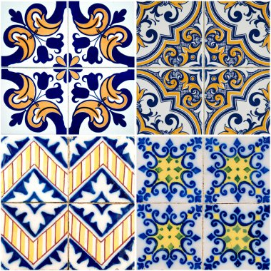 Vintage ceramic tiles clipart