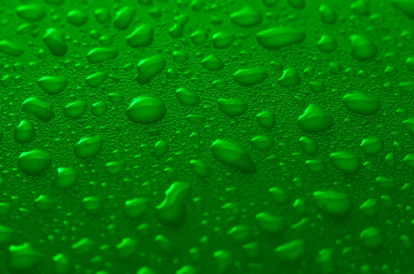 Zelené vodní kapky — Stock fotografie