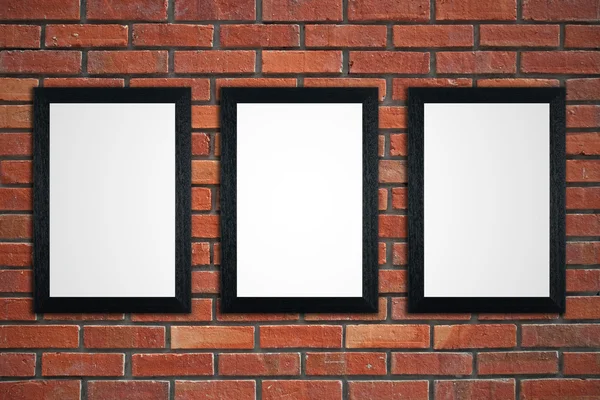 stock image Frames on red brick wall