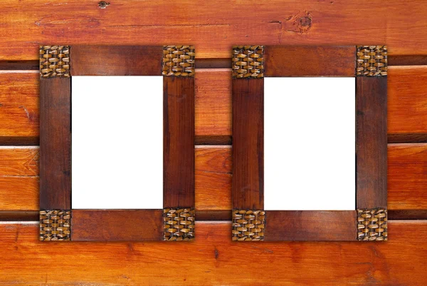 Two blank wooden frames — Stock Photo, Image