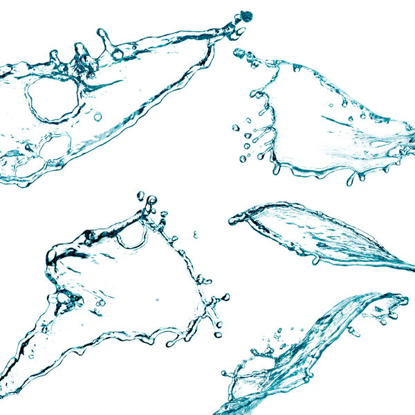 Blue color water splash