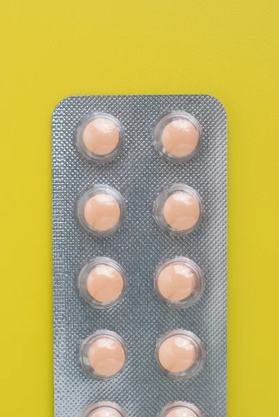 Vista macro de las píldoras médicas — Foto de Stock