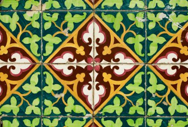 Vintage spanish style ceramic tiles clipart