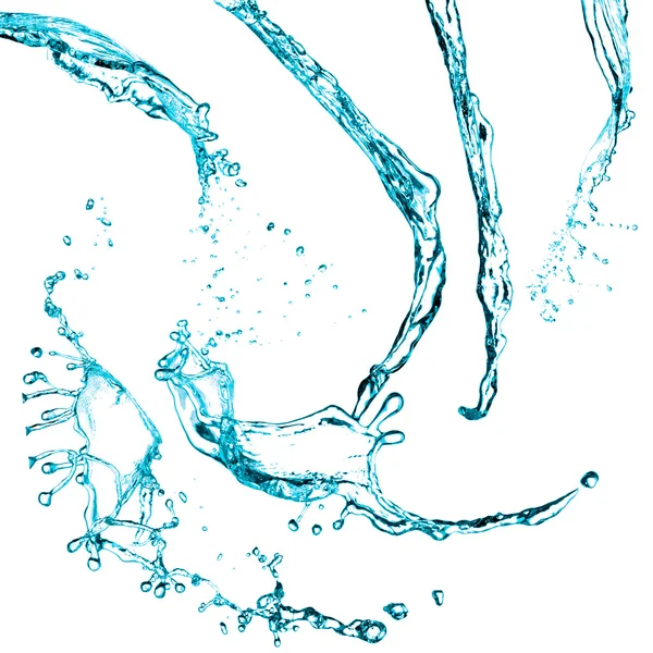 Salpicadura de agua de color azul — Foto de Stock