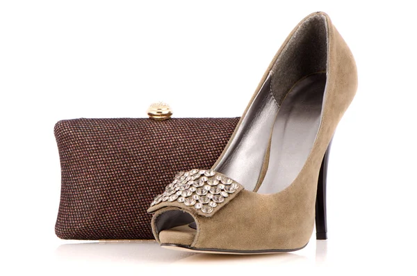Sapato feminino e bolsa — Fotografia de Stock