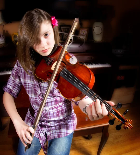 stock image Girl and Violin