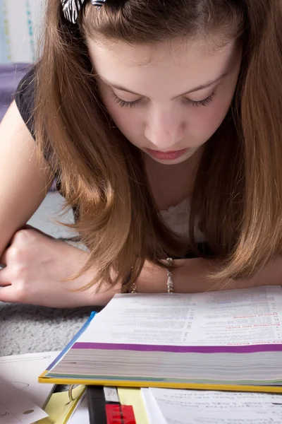 Girl with Textbook — Stock Photo, Image