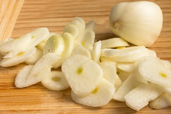Sliced Garlic — Stock Photo, Image