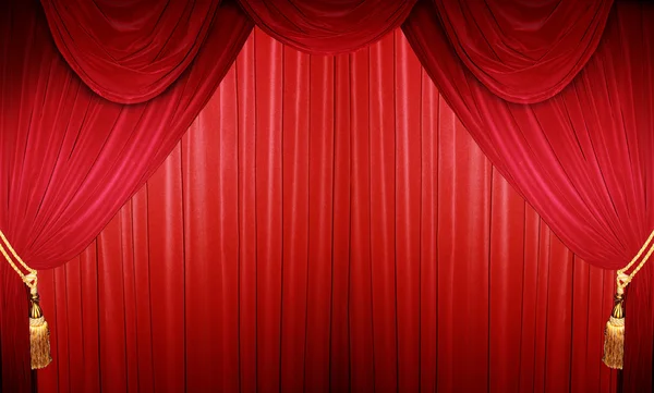 Red curtain closed — Stock Photo, Image
