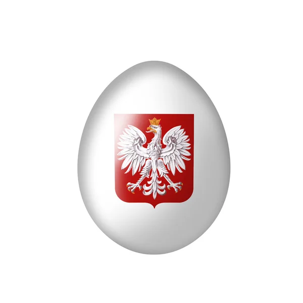 Egg with a Polish eagle — Stock Photo, Image