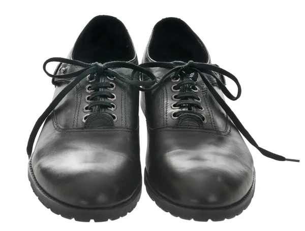 Чёрные мужские кожаные туфли — стоковое фото