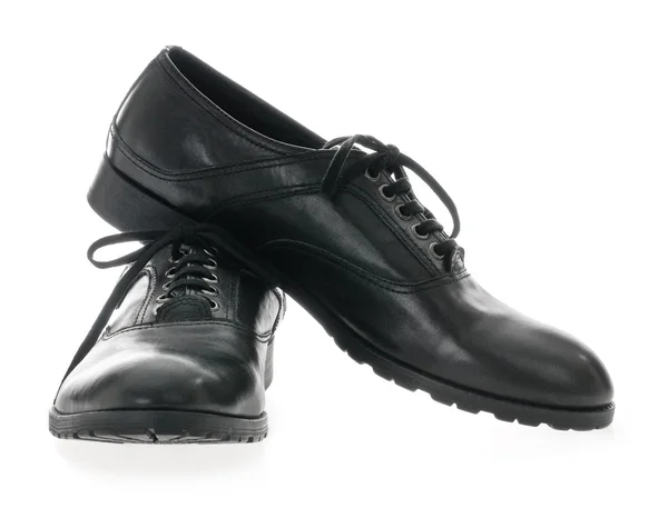 Černé Pánské kožené boty — Stock fotografie